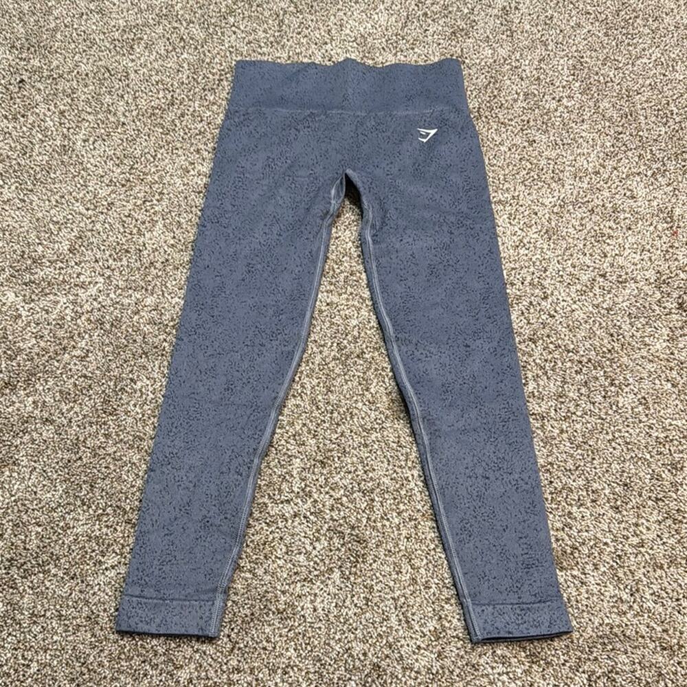 Gymshark Blue Leggings with Snug Fit and Wide Waistband